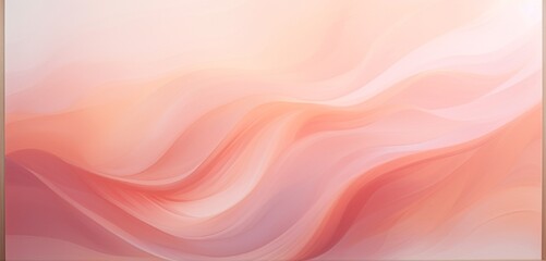 Obraz premium A flowing abstract pattern with an elegant gradient from warm peach to gentle rose pink, conveying a soft, romantic atmosphere.