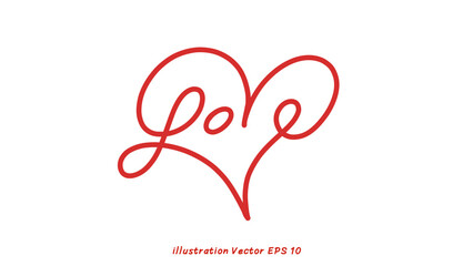 Love Handwritten ink lettering , Vector calligraphy and lettering illustration isolated on a white background ,Vector illustration EPS 10