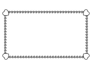 Heart Frame Background Line Art
