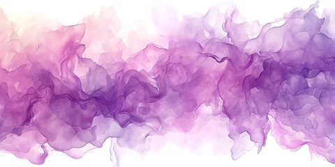 Deurstickers Soft lavender watercolor delicately bleeding into a light parchment backdrop, yielding a dreamy and ethereal fusion of hues © Дмитрий Симаков