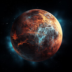 mysterious unknown planet,created with Generative AI tecnology.