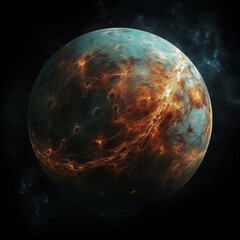 mysterious unknown planet,created with Generative AI tecnology.