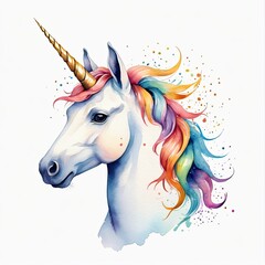 Obraz na płótnie Canvas Watercolor unicorn