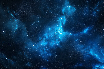 Blue abstract galaxy starry sky, nebula background concept illustration in the sky