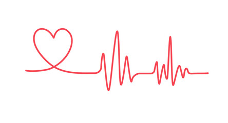 Heartbeat line isolated on white background. Heart line icon. Vector illustration.