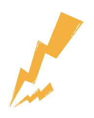 Lightning doodle flat illustration with yellow color that can be use for social media, wallpaper, sticker, t-shirt, e.t.c. | Hand Drawn Thunderbolts Or Thunder clap