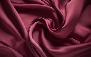 red purple color satin fabric silk for background. purple fabric textile drape with crease wavy folds, wind movement, background, texture.