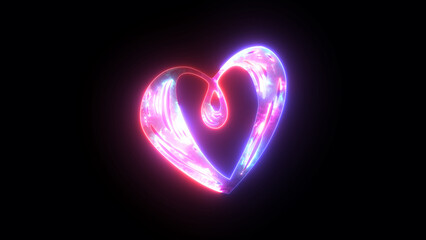 Bright neon love heart shape background. Suitable for valentine's day greeting card. Romantic valentine's day background 