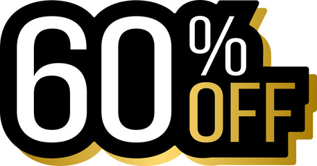 Golden 60 percent off discount promotion