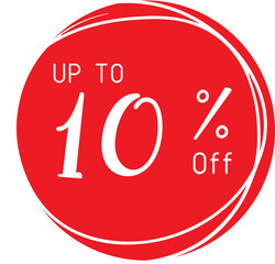 Red 10 percent off discount promotion