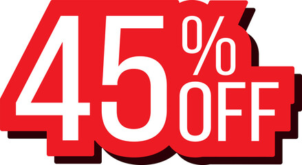 Red 45 percent off discount promotion