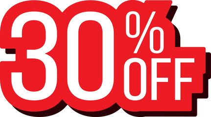 Red 30 percent off discount promotion