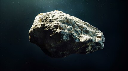 Giant space rock meteorite found in solar system asteroid belt. generative AI