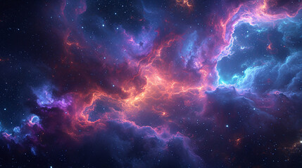 Fototapeta premium Space fantasy brought to life, a cosmic cascade of reaction in a galaxy's ethereal realm.