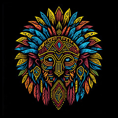 colorful tribal art and folklore illustration
