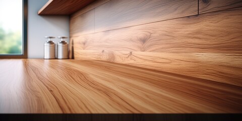 Kitchen bench with wood texture