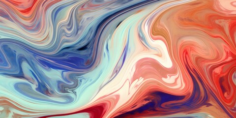Fototapeta premium Abstract Art Displaying Colorful Liquid Waves
