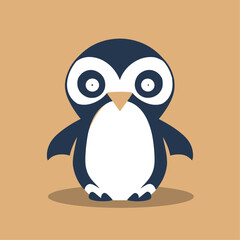 modern and minimalist penguin with rocket vector logo