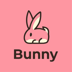modern and clean vector logo of a bunny