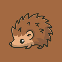 clean and adorable vector logo of a hedgehog