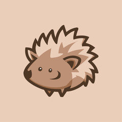 Fototapeta premium clean and adorable vector logo of a hedgehog