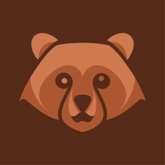 Naklejka premium adorable vector logo of a bear with a modern and minimalist approach