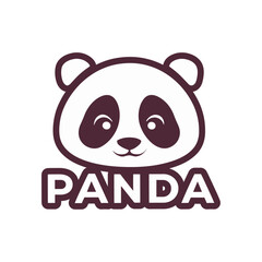 vector logo with a cute and stylized panda