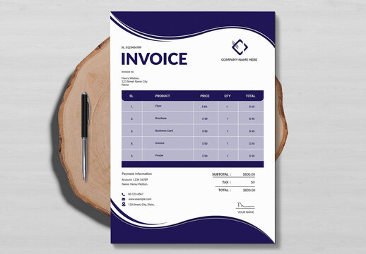 Editable Minimalist Business Invoice Template Design