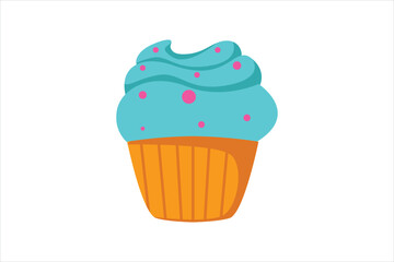 Blue Cream Cupcake Decor Sticker Design