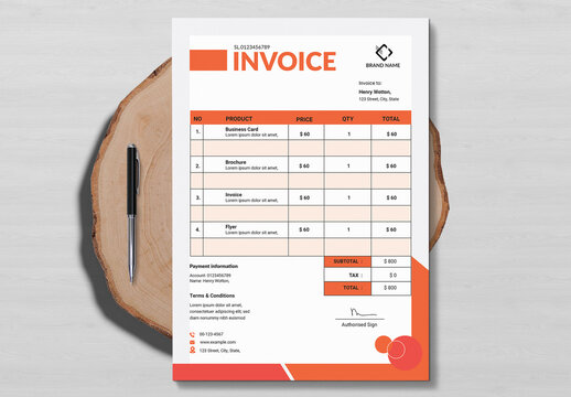 Professional Colorful Invoice Template