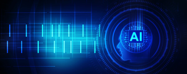 2d illustration Artificial Intelligence (AI) concept