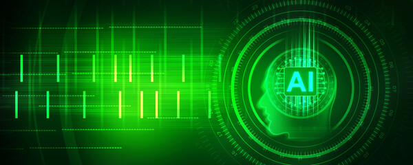 2d illustration Artificial Intelligence (AI) concept