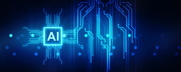 2d illustration Artificial Intelligence (AI) concept