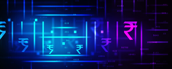 2D illustration Rupee currency sign

