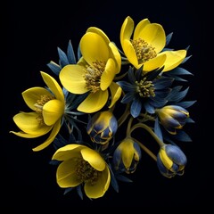 Obraz premium Generative AI Christmas aconite Flower Realistic illustration photo