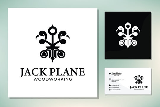 Wooden Fore Plane or Jack Plane Silhouette for Classic Vintage Woodworking Carpentry Logo design