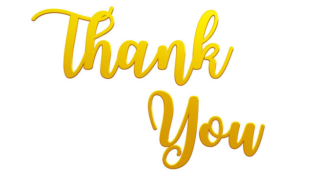 Golden Colored thank you luxurious lettering 3d design