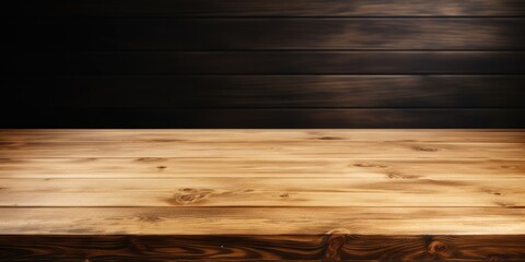 Isolated wooden table top for product display or montage purposes.
