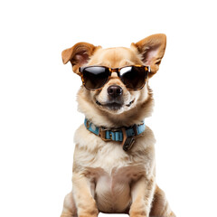 Isolated transparent background featuring a stylish and fashionable dog portrait