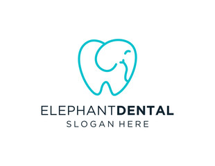 The logo design is about Elephant Dental and was created using the Corel Draw 2018 application with a white background.