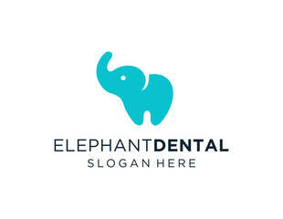 The logo design is about Elephant Dental and was created using the Corel Draw 2018 application with a white background.