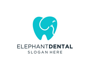 The logo design is about Elephant Dental and was created using the Corel Draw 2018 application with a white background.