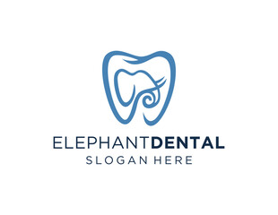 The logo design is about Elephant Dental and was created using the Corel Draw 2018 application with a white background.
