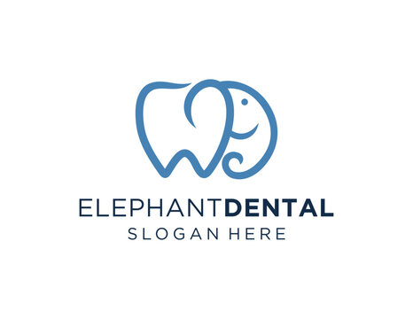 The logo design is about Elephant Dental and was created using the Corel Draw 2018 application with a white background.