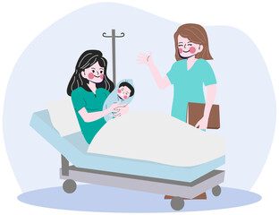 Giving birth and parenthood vector