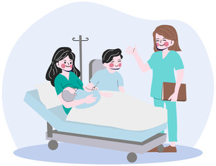 Giving birth and parenthood vector
