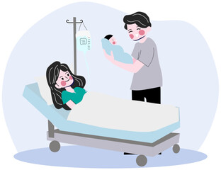Giving birth and parenthood vector