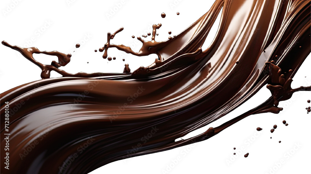 Canvas Prints collection of png. melted dark chocolate flow isolated on a transparent background.