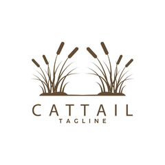 Cattail Logo Design Vector Simple Illustration Symbol Template