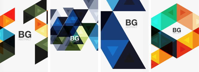 Bright colorful triangle geometric posters